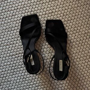 Gia Borghini / RHW Rosie 21 Black Satin Sandals Size 38/8